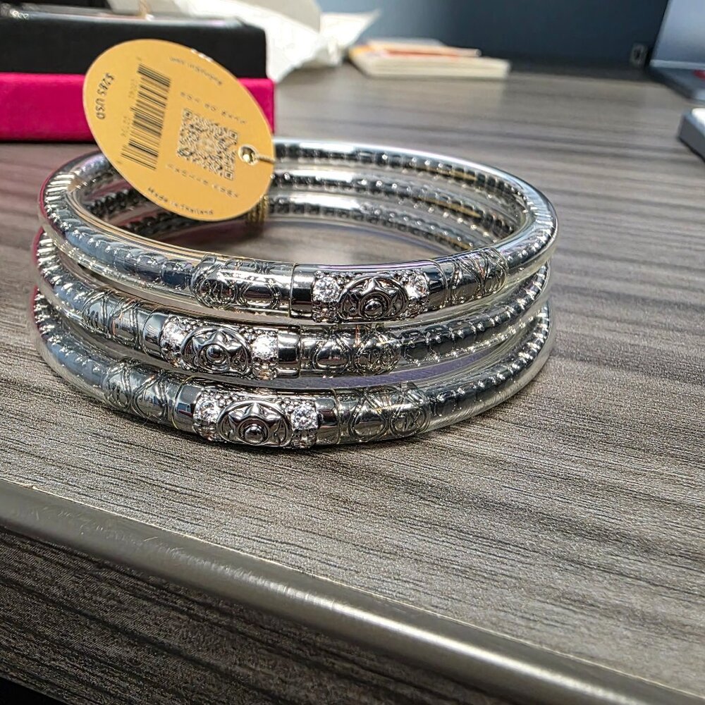 Three Queens All Weather Bangles - Black Spinel